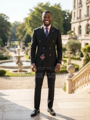 Make a Strong First Impression in a Black Double-Breasted Suit