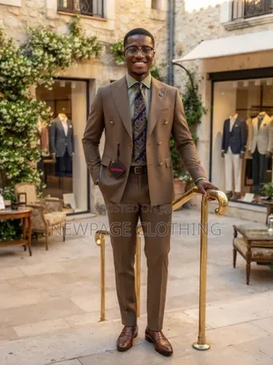 Make a Statement in a Beige Double-Breasted