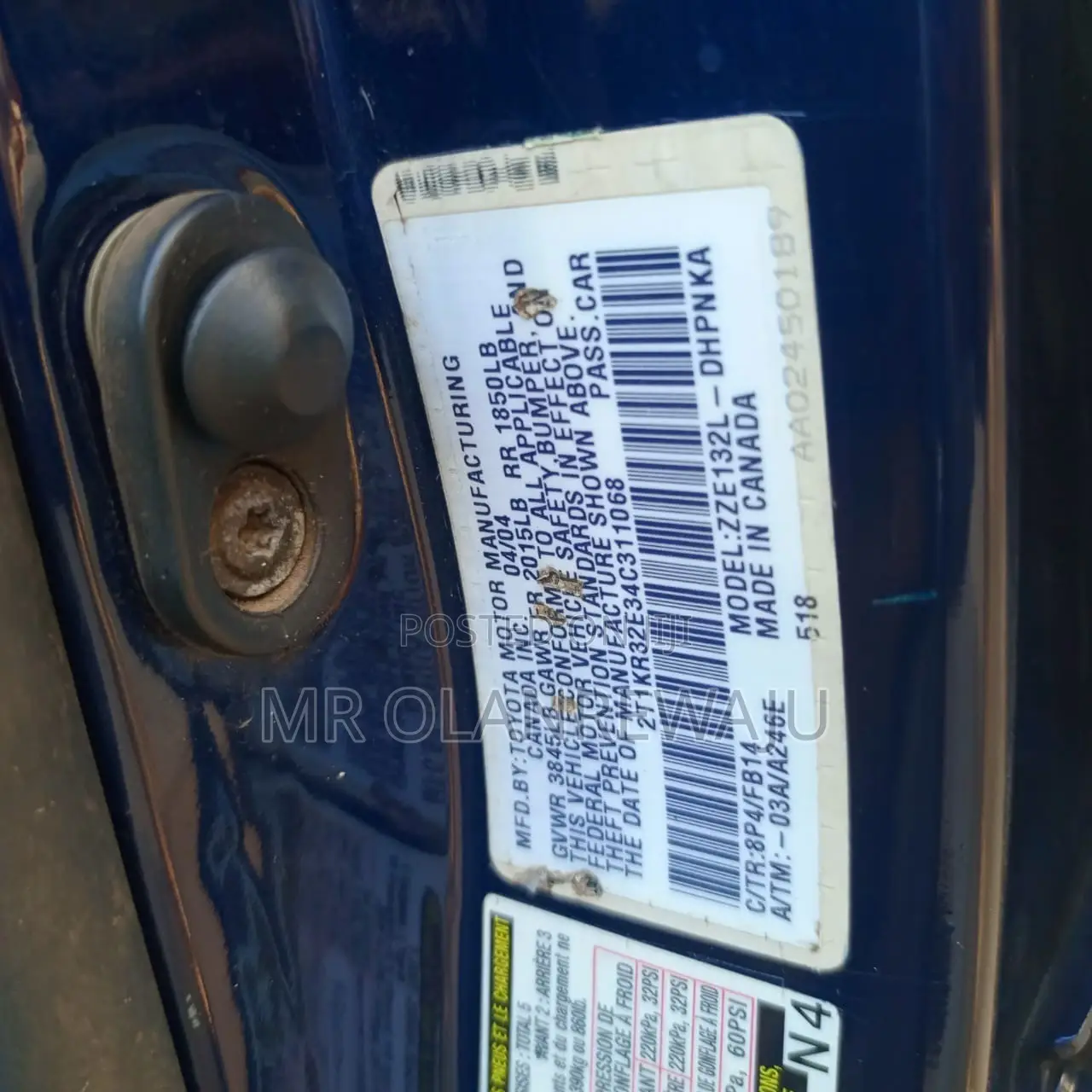 Toyota Matrix 2004 Blue