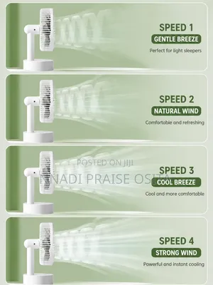 Rechargeable 4-Speed Portable Table Fan