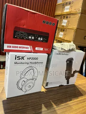 iSK Headphone, AT2020 Mic, USB Audio Interface & Cable