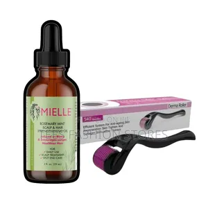 Mielle Rosemary Mint Scalp & Hair Strengthening Oil With Derma Roller
