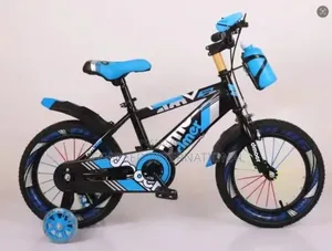 Blue Bicycle for Kids Age 2-6 With Training Wheels and Break