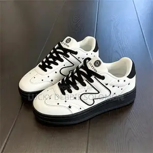 Vintage Star White Sneakers for Women, Breathable 2026 Spring Summer