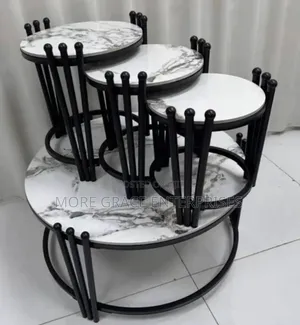 Marble Centre Table and 3 Stools