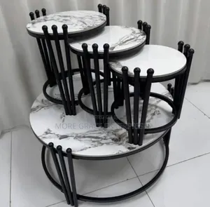 Marble Centre Table and 3 Stools