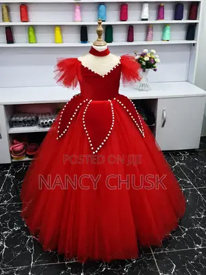 Beautiful Red Girl's Princess Party Dress