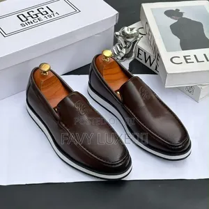 OGGI Monogram Luxe Perforated Black Slip-on Loafer
