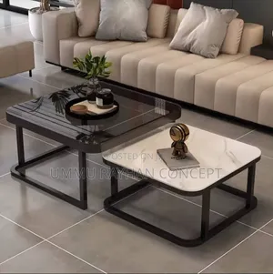 Marble/Glass Twin Center Table