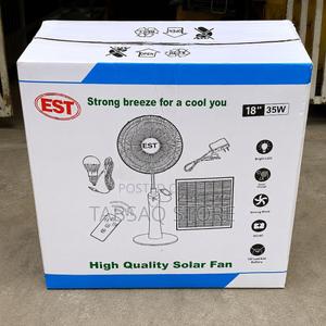EST 18" Solar Rechargeable Fan | 18 Inch | Power: 35W | Remote | Bulb