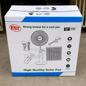 EST 18" Solar Rechargeable Fan | 18 Inch | Power: 35W | Remote | Bulb