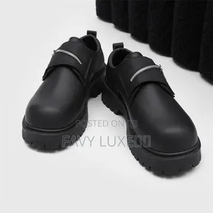 Black Matte Platform Zip Strap Loafer