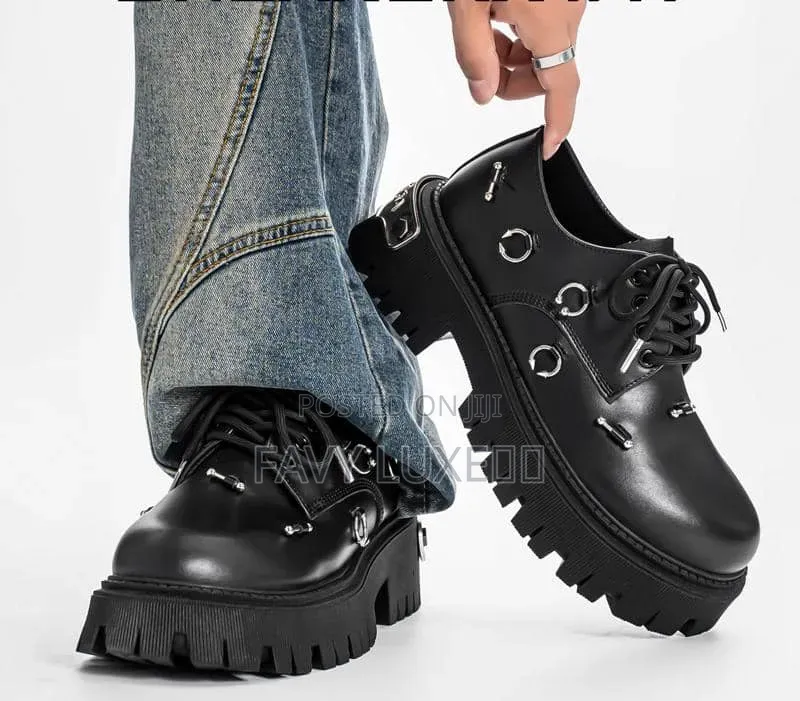 Black Matte Platform Zip Strap Loafer