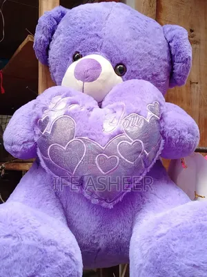 Big and Beautiful Teddy Bear - 65cl, Purple