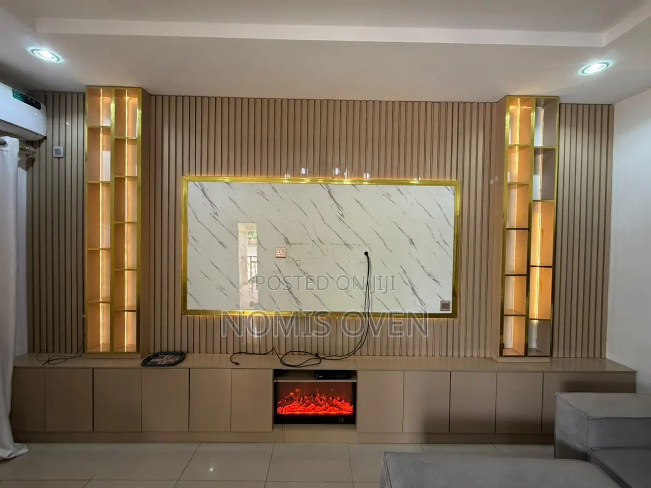 TV Console With Fireplace