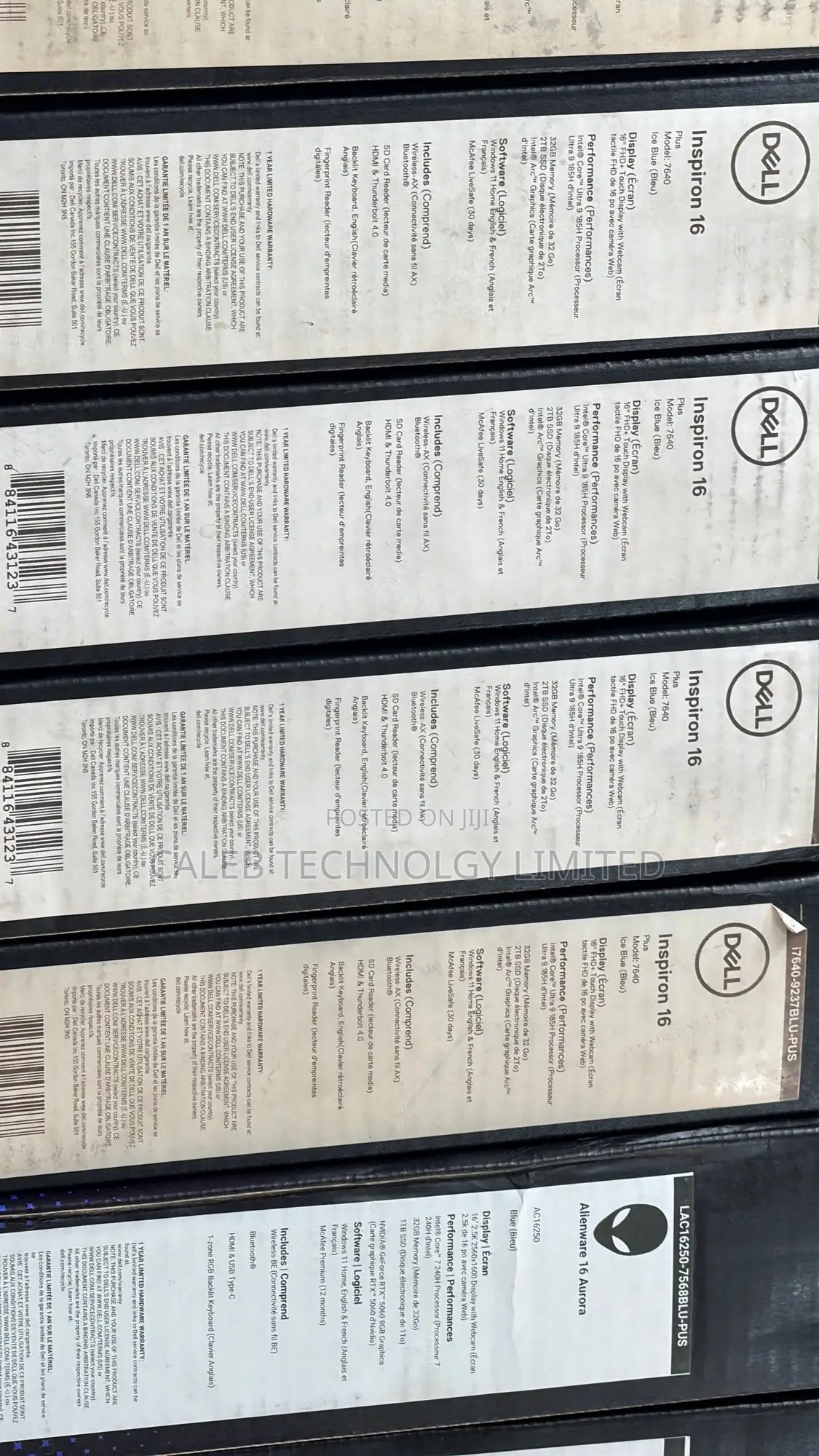 New Laptop Dell Inspiron 16 Plus 7640 32GB Intel Core Ultra 9 SSD 2T