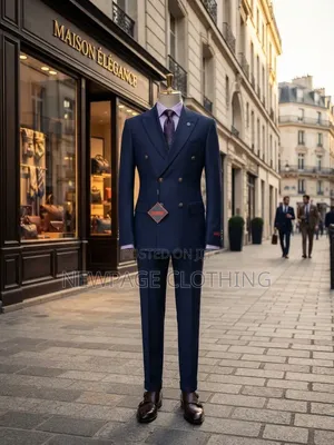 The Right Standout You Need Is This Navy Blue Double-Breasted Suit.