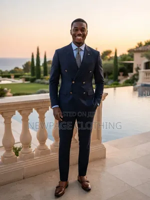 Dress Sharp, Feel Confident in This Navy Blue Double-Breasted Suit