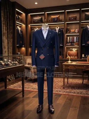 Your Next Go-to Suit Is This Navy Blue Double-Breasted Suit
