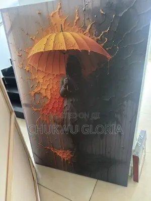 Luxury Abstract Convas Wall Art Orange &Black