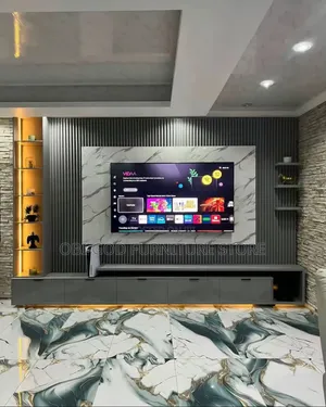 Modern Floating TV Console With Wall Panel Design