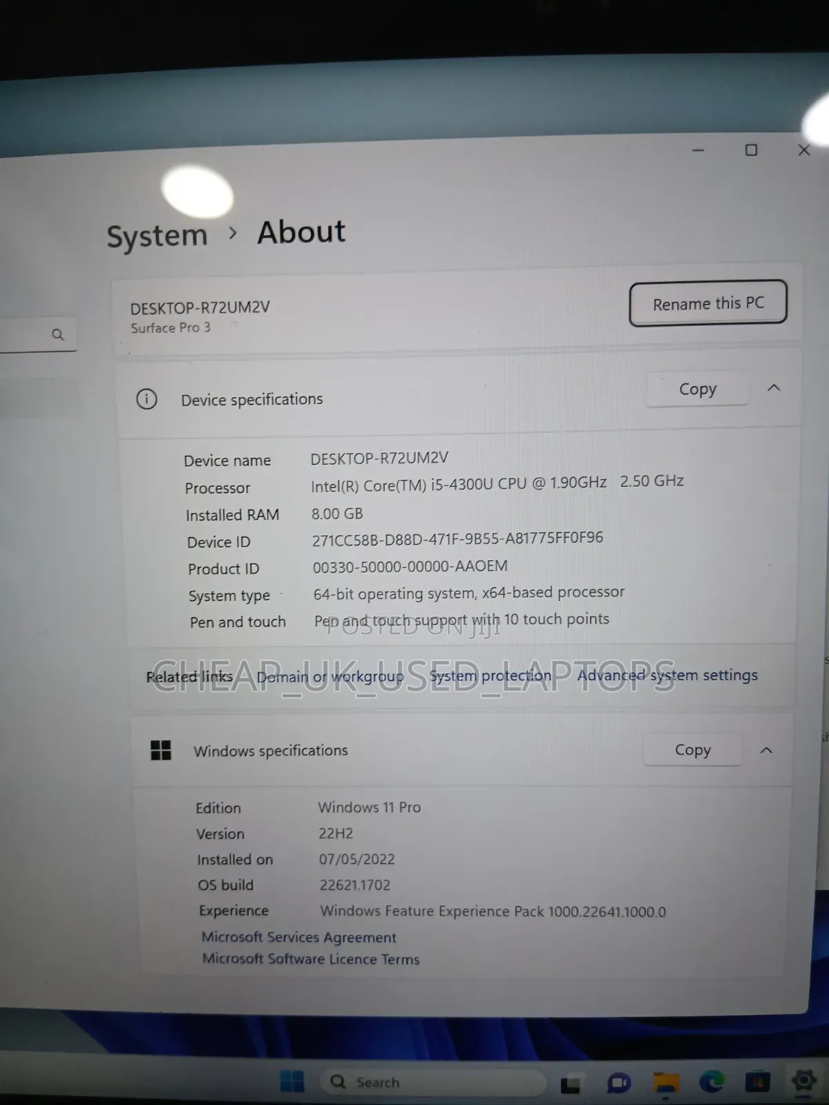 Laptop Microsoft Surface Pro 3 8GB Intel Core i5 SSD 256GB