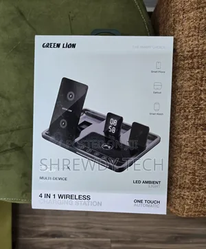 4 in 1 Wireless Charging Station With Digital Clock Display