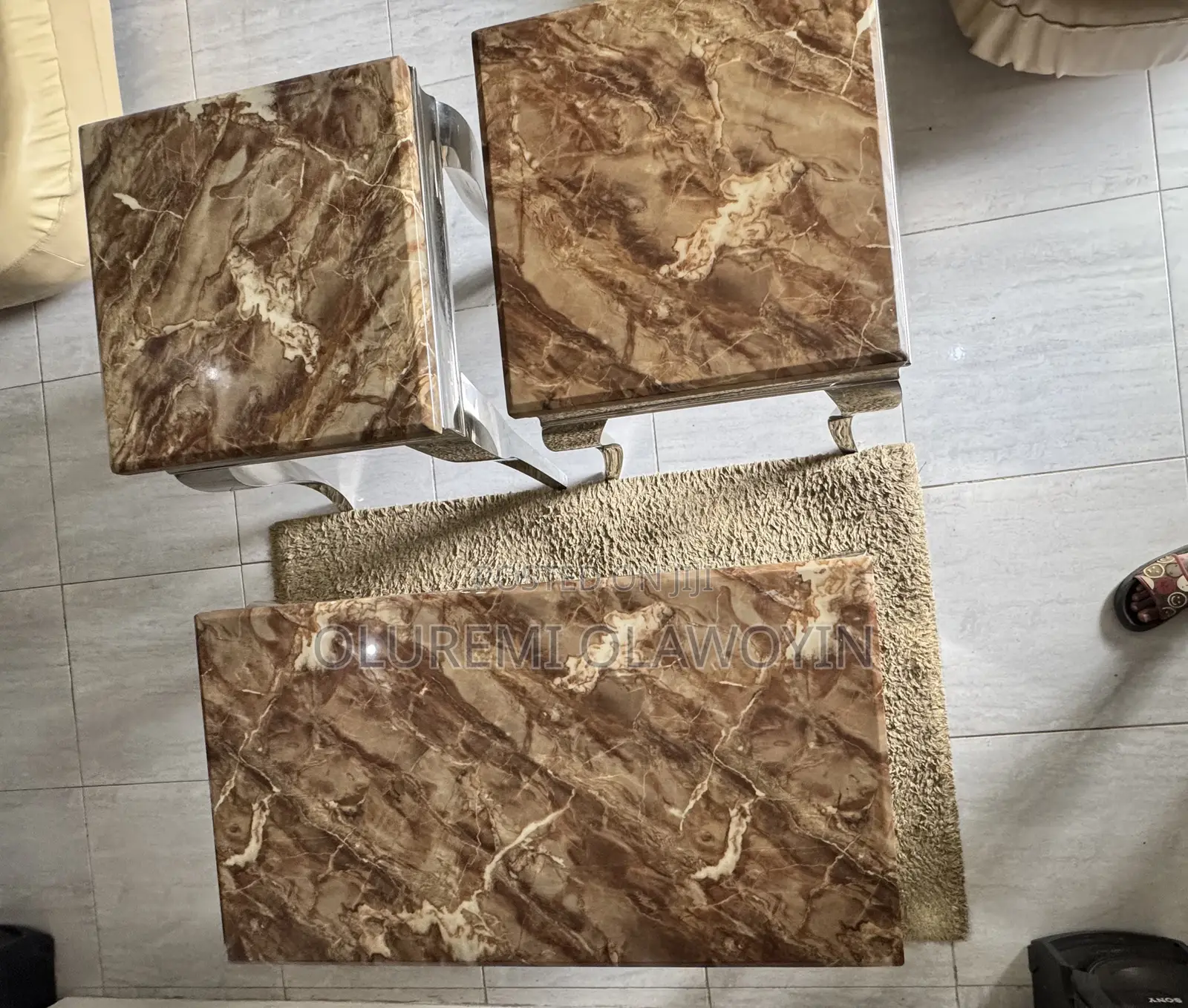 Royal U Shaped Marble Turkey Sofa and Tables
