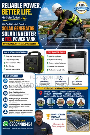 Itel Power Tank & Cola Solar Generator Installation