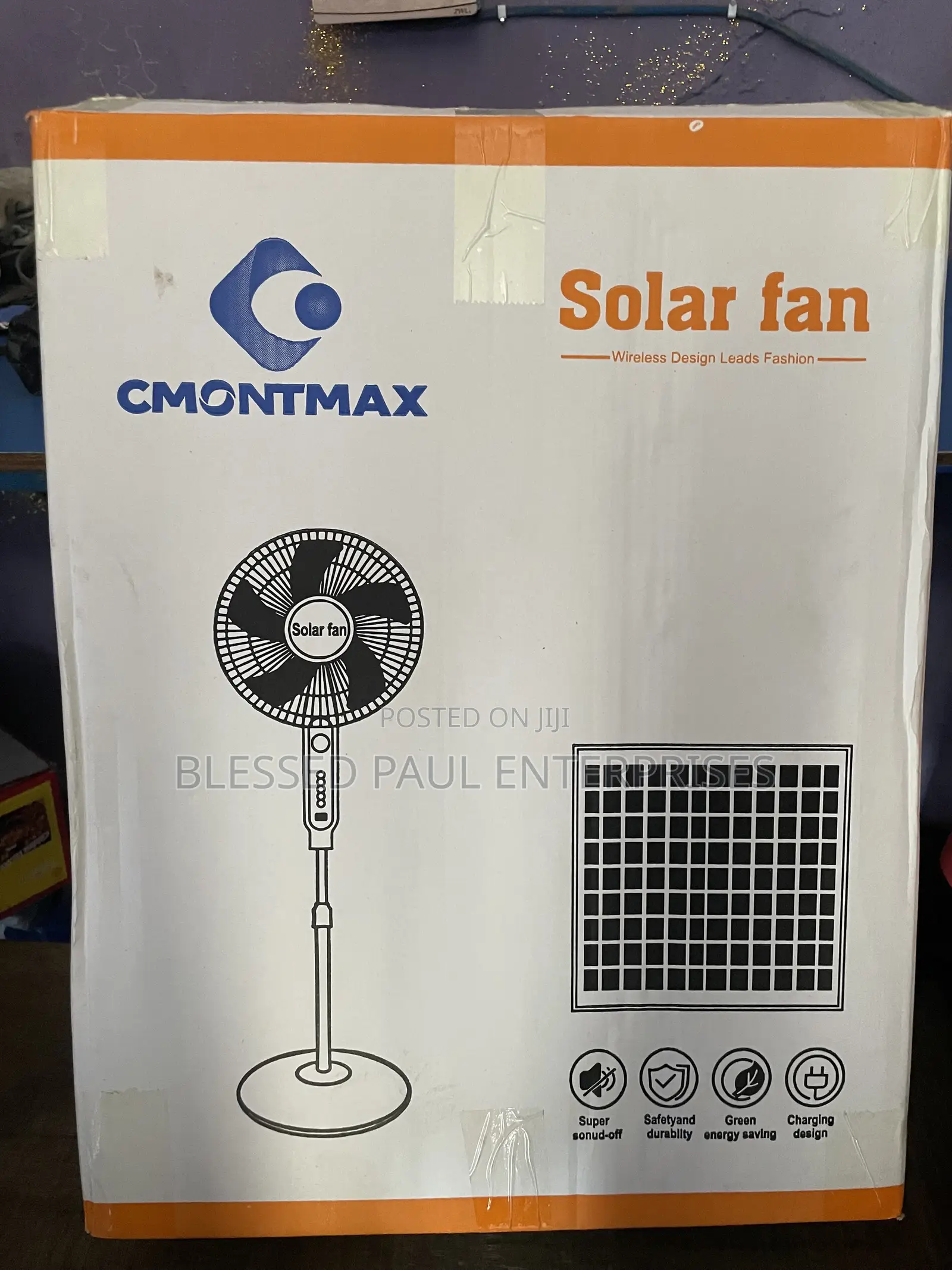 CMONTMAX Solar Rechargeable Standing Fan – Solar Powered