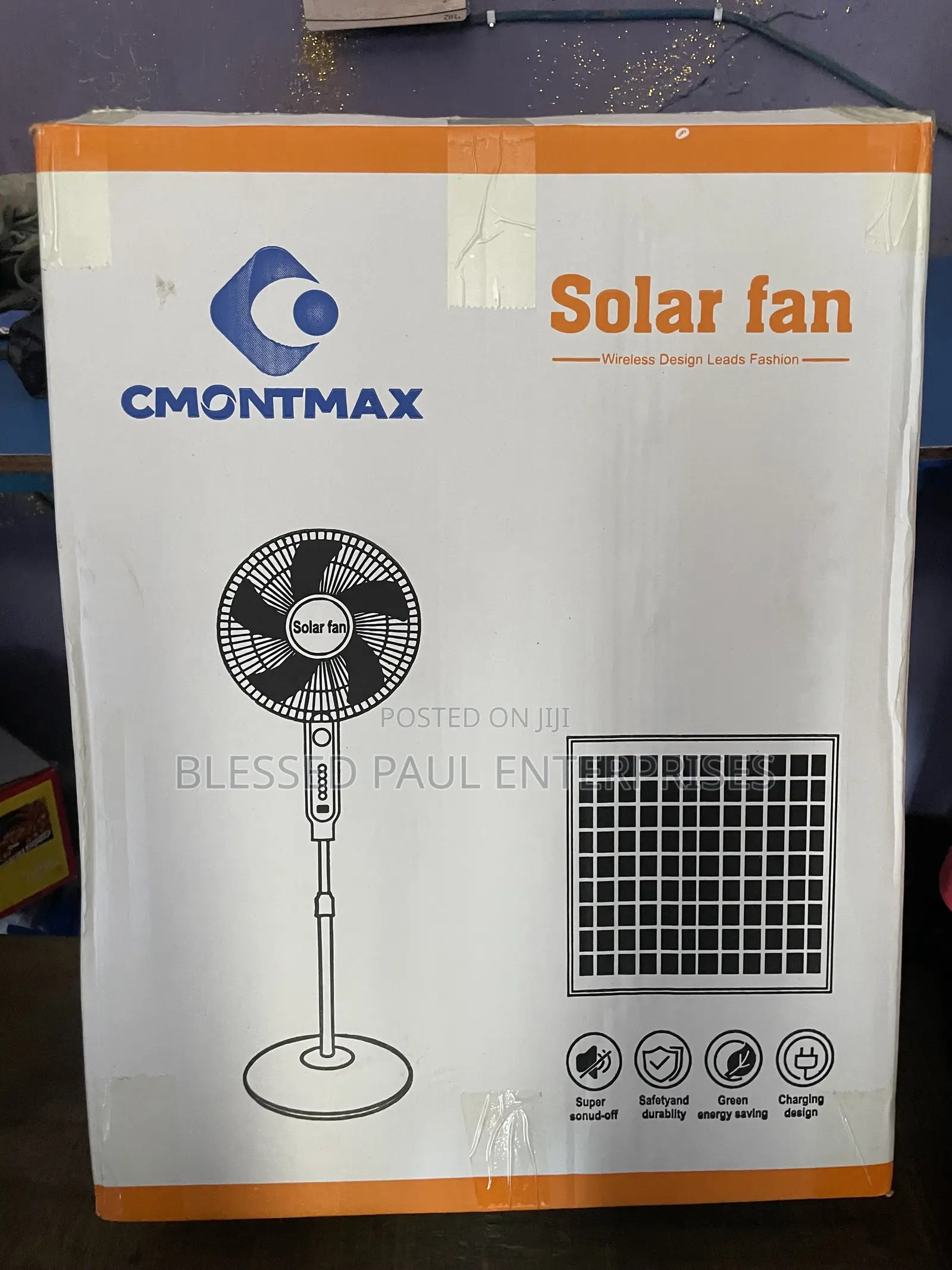 CMONTMAX Solar Rechargeable Standing Fan – Solar Powered
