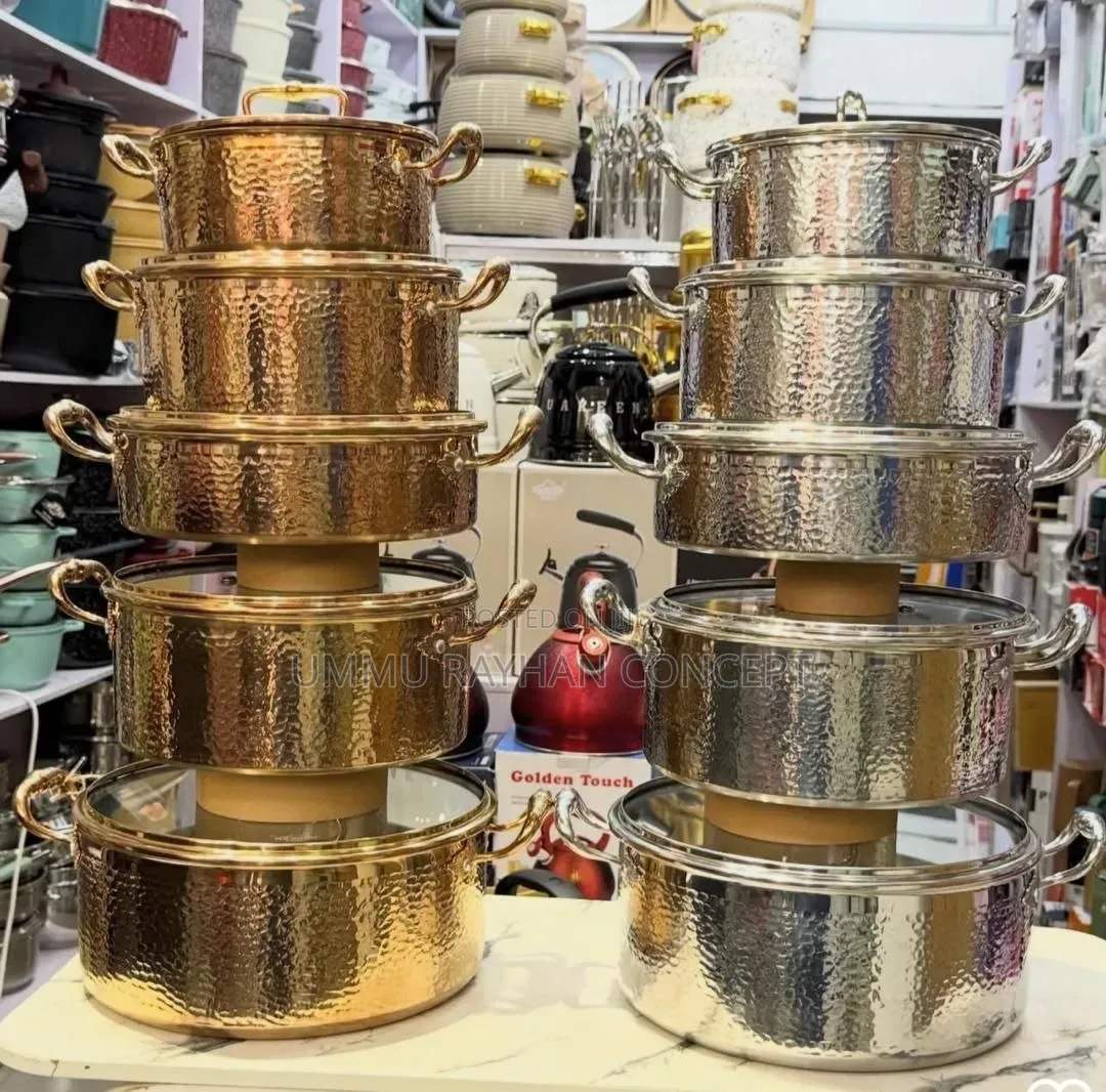 10pcs Hammered Uakeen Stainless Cookware Set
