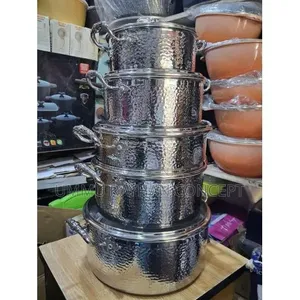 10pcs Hammered Uakeen Stainless Cookware Set