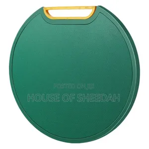 Thick Round, Non-Slip Green Plastic Kitchen Cutting Board