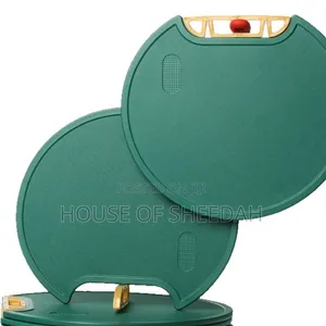 Thick Round, Non-Slip Green Plastic Kitchen Cutting Board