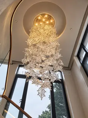 Size 600mm by H2100mm Glass Leaf Luxury Chandelier Lights for Living R