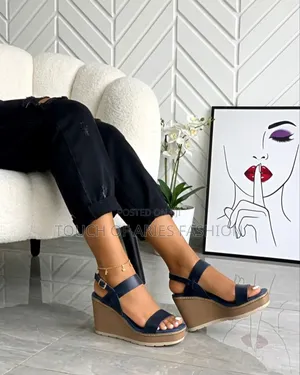Leather Wedge Sandal Heels