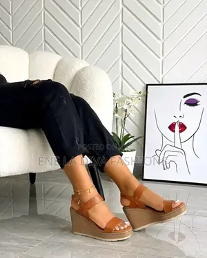 Leather Wedge Sandal Heels