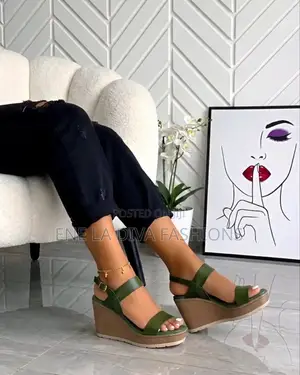 Leather Wedge Sandal Heels