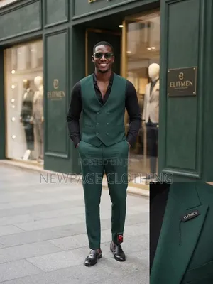 Green Blazer, Matching Waistcoat, Complete Look.