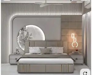 Luxury Modern Upholstered Bed Frame With Designer Headboard