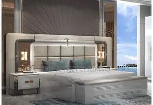 Luxury Modern Upholstered Bed Frame With Designer Headboard