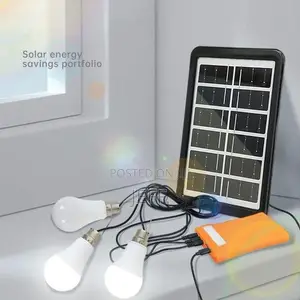 5-in-1 Solar Energy Kit, 10,000mAh Power Bank + Solar Panel + 3 Bulbs