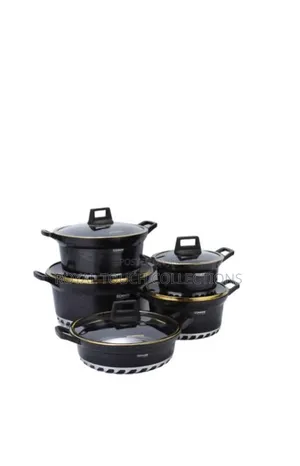 Luxury Black & Gold Cookware Set – Elegant Kitchen Essential