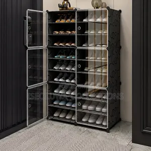 18 Step Shoe Storage Cabinet Capacity Organizer With Transparent Doors