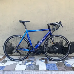 Clean Blue Professional 8speed Big Road Bike With Carbon Fork, Size 59