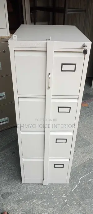 4-Drawer Metal Office Filing Cabinet With Central Locking Bar