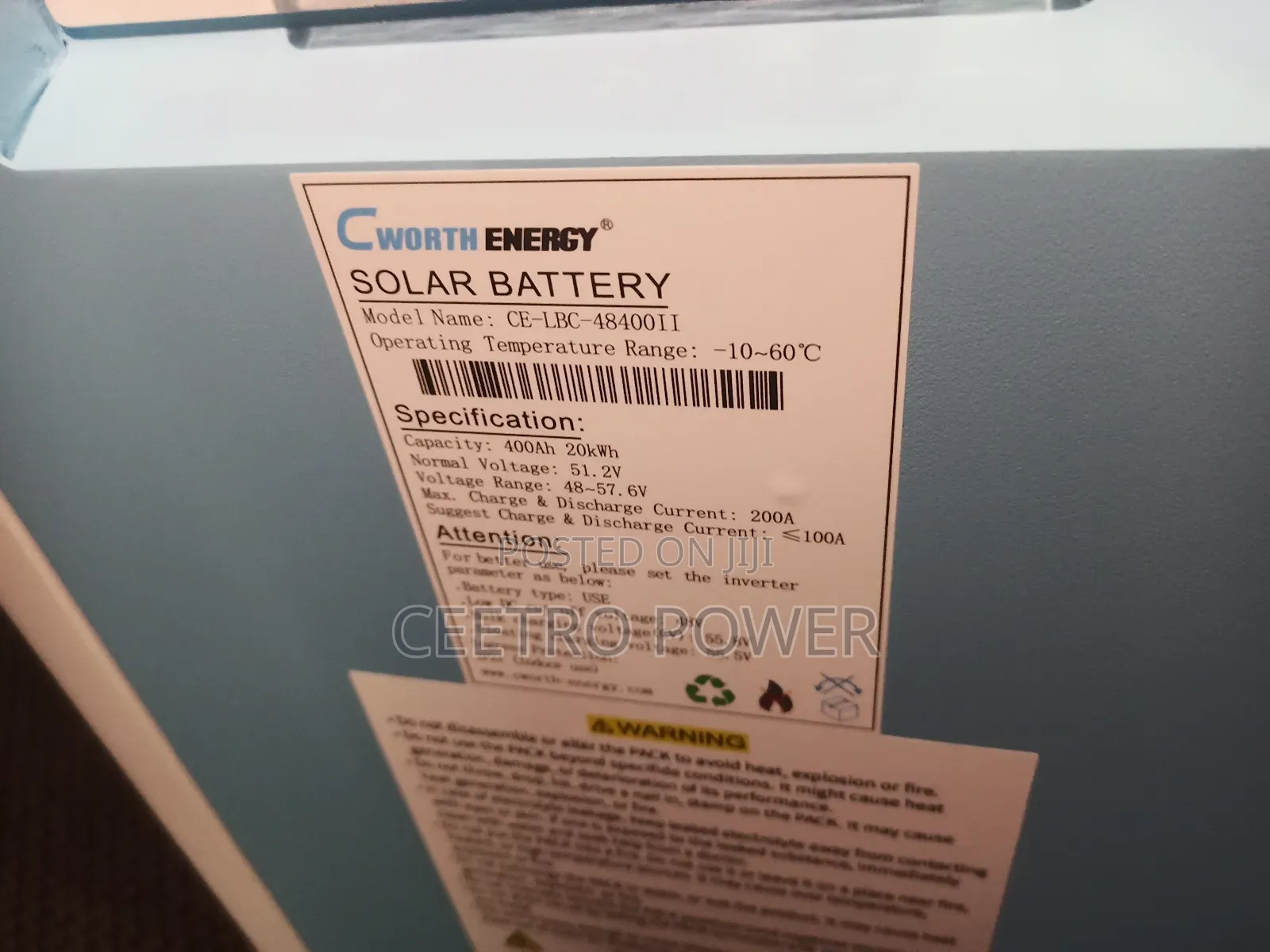 Cworth 20kwh Lithium Battery 48v New Design