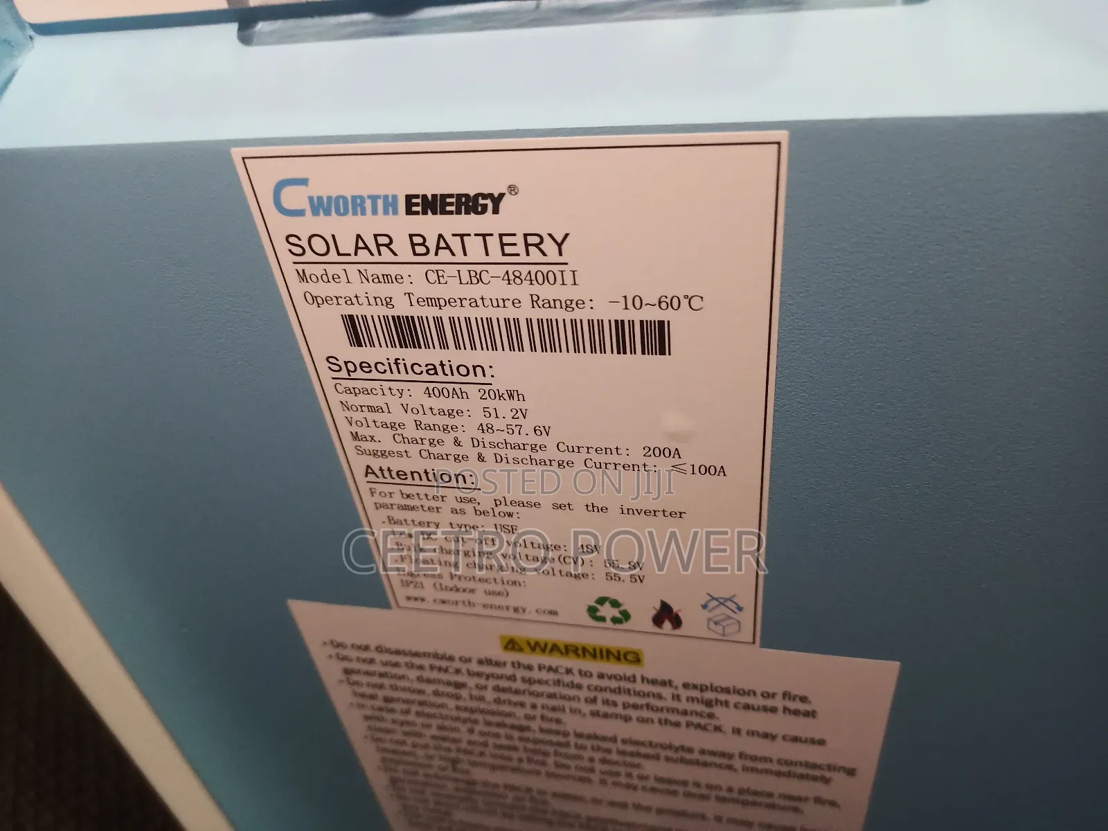 Cworth 20kwh Lithium Battery 48v New Design