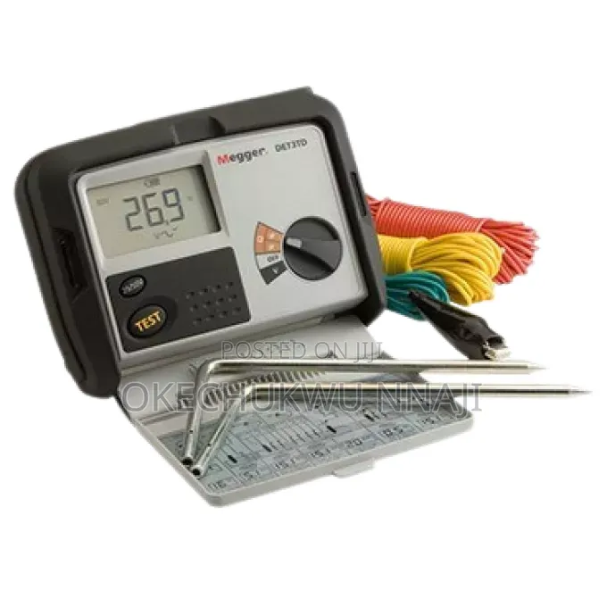 Megger 3-Terminal Digital Ground Tester 0.01 to 2000 2%± 3D Resistance